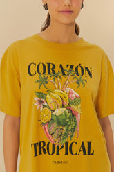BLUSA T-SHIRT MEDIA CORAZON TROPICAL 343320 FARM RIO